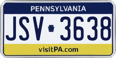 PA license plate JSV3638