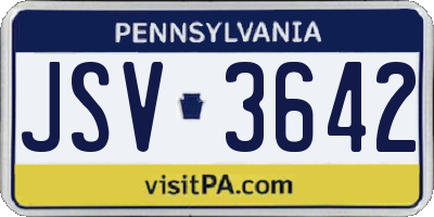 PA license plate JSV3642