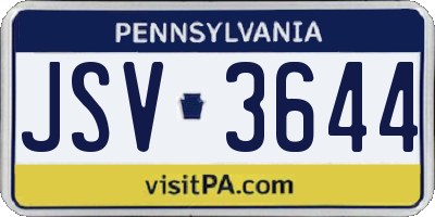 PA license plate JSV3644