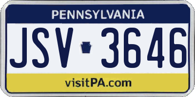 PA license plate JSV3646