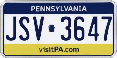 PA license plate JSV3647