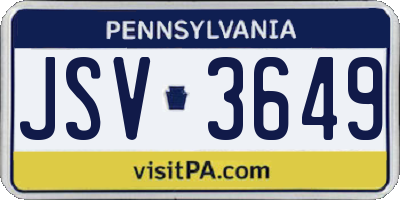 PA license plate JSV3649