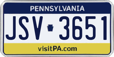 PA license plate JSV3651