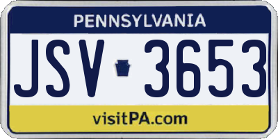 PA license plate JSV3653