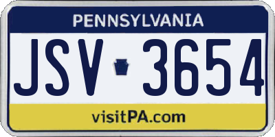 PA license plate JSV3654