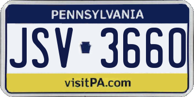 PA license plate JSV3660