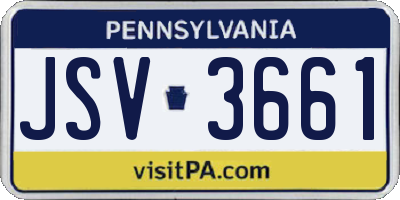 PA license plate JSV3661