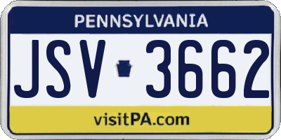 PA license plate JSV3662