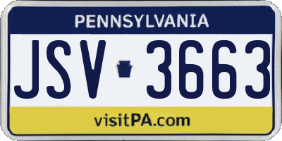PA license plate JSV3663
