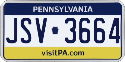 PA license plate JSV3664