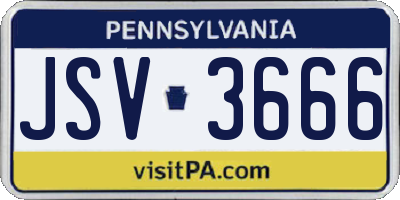 PA license plate JSV3666