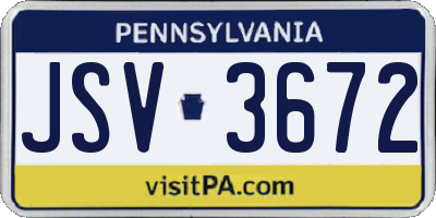 PA license plate JSV3672
