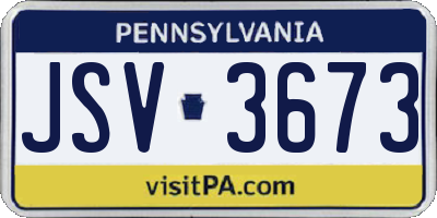 PA license plate JSV3673