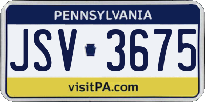 PA license plate JSV3675