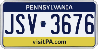 PA license plate JSV3676