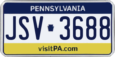 PA license plate JSV3688