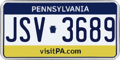 PA license plate JSV3689