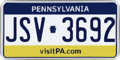 PA license plate JSV3692