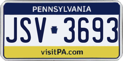 PA license plate JSV3693