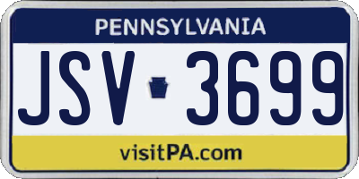 PA license plate JSV3699