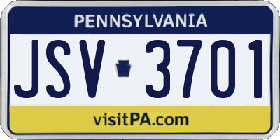 PA license plate JSV3701