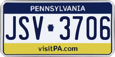 PA license plate JSV3706