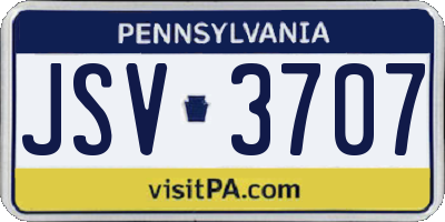 PA license plate JSV3707