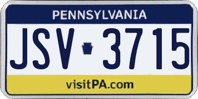 PA license plate JSV3715