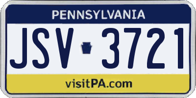 PA license plate JSV3721