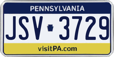 PA license plate JSV3729