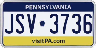 PA license plate JSV3736