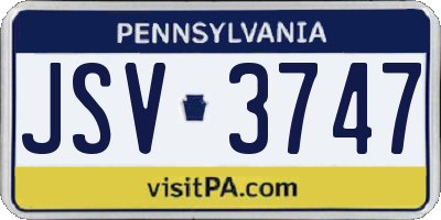 PA license plate JSV3747