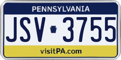 PA license plate JSV3755