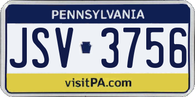 PA license plate JSV3756