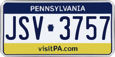PA license plate JSV3757