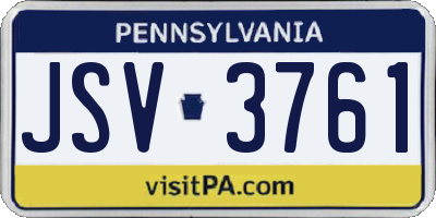 PA license plate JSV3761