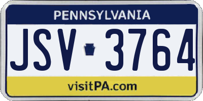 PA license plate JSV3764