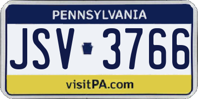 PA license plate JSV3766