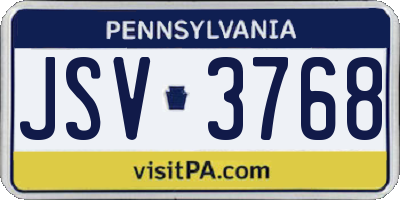 PA license plate JSV3768