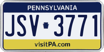 PA license plate JSV3771