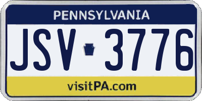 PA license plate JSV3776