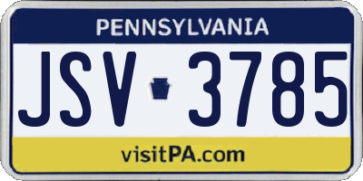PA license plate JSV3785