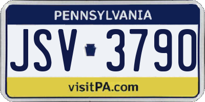 PA license plate JSV3790