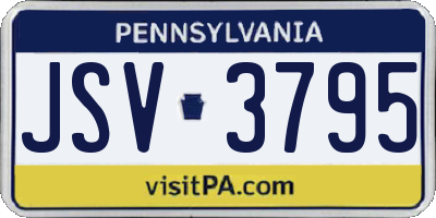 PA license plate JSV3795