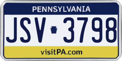 PA license plate JSV3798