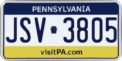 PA license plate JSV3805