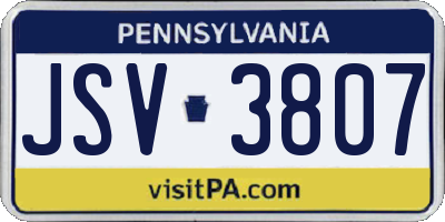 PA license plate JSV3807