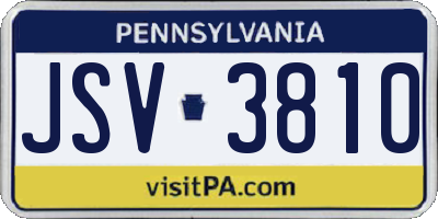 PA license plate JSV3810