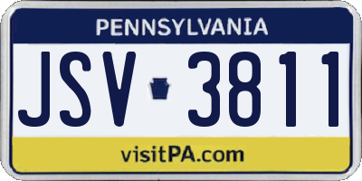 PA license plate JSV3811