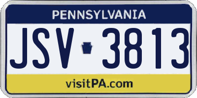 PA license plate JSV3813